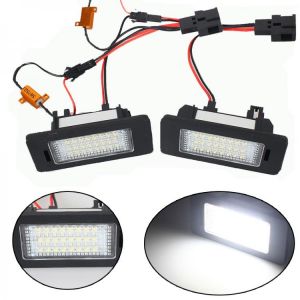 amershop car 2PCS LED Number License Plate Light For SKODA Octavia 3 /For Superb B6  /For Rapid /For Yeti /For Fabia 24-SMD Car Accessories