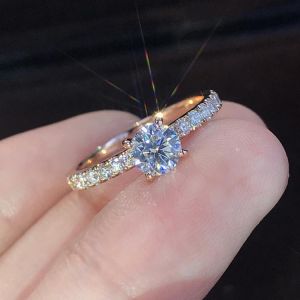 Heißer Verkauf Trendy Claws Design Kristall Zirkon Engagement Ringe Für Frauen Weibliche Hochzeit Schmuck Geschenk Mode Frauen M