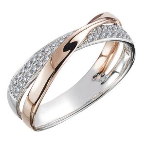 amershop ِAccessories Neue 2021 Klassische Hochzeit Ringe für Frauen Mode Zwei Ton X Form Kreuz Dazzling CZ Ring Weibliche Engagement Schmuck