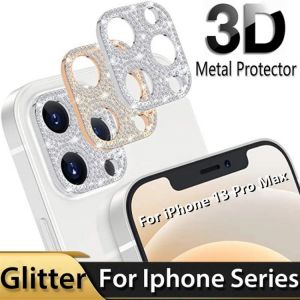 Diamant Kamera Objektiv Protector für IPhone 11 12 13 Pro Max Glitter Kristall Objektiv Metall Display schutzfolien für IPhone 1